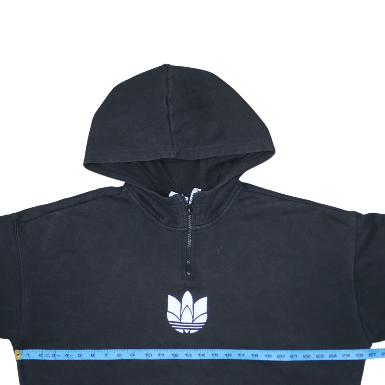 Adidas Women's Black 1/2 Zip Hooded Sweatshirt Size 16