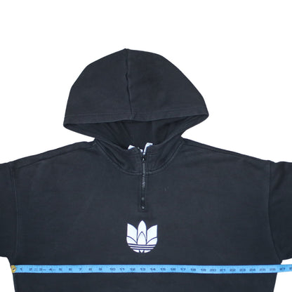 Adidas Women's Black 1/2 Zip Hooded Sweatshirt Size 16