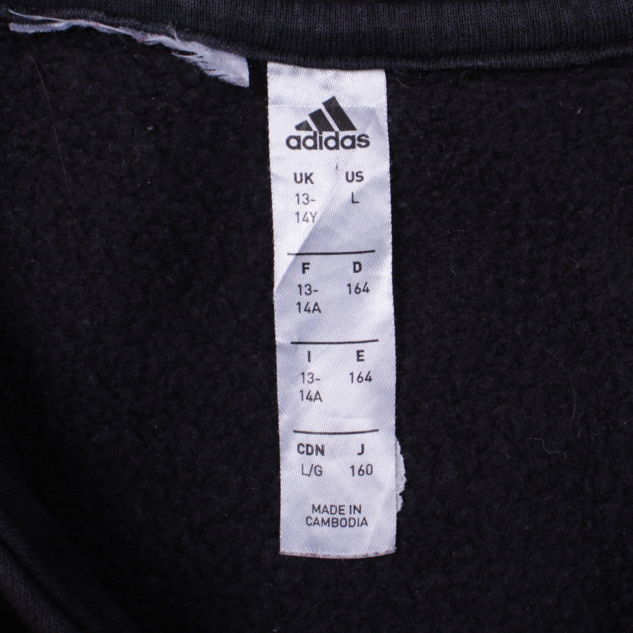 Boys UK Size 13-14 Years adidas Black Pullover Hoodie