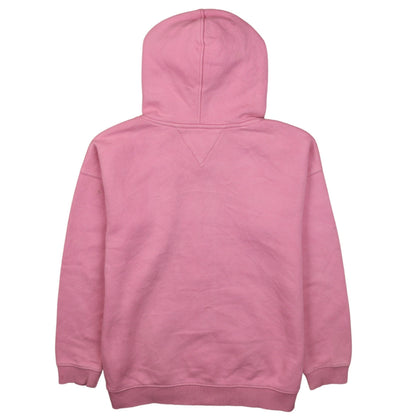 Tommy Hilfiger Girls Pink Full Zip Hoodie Size 152 Logo Cotton Blend