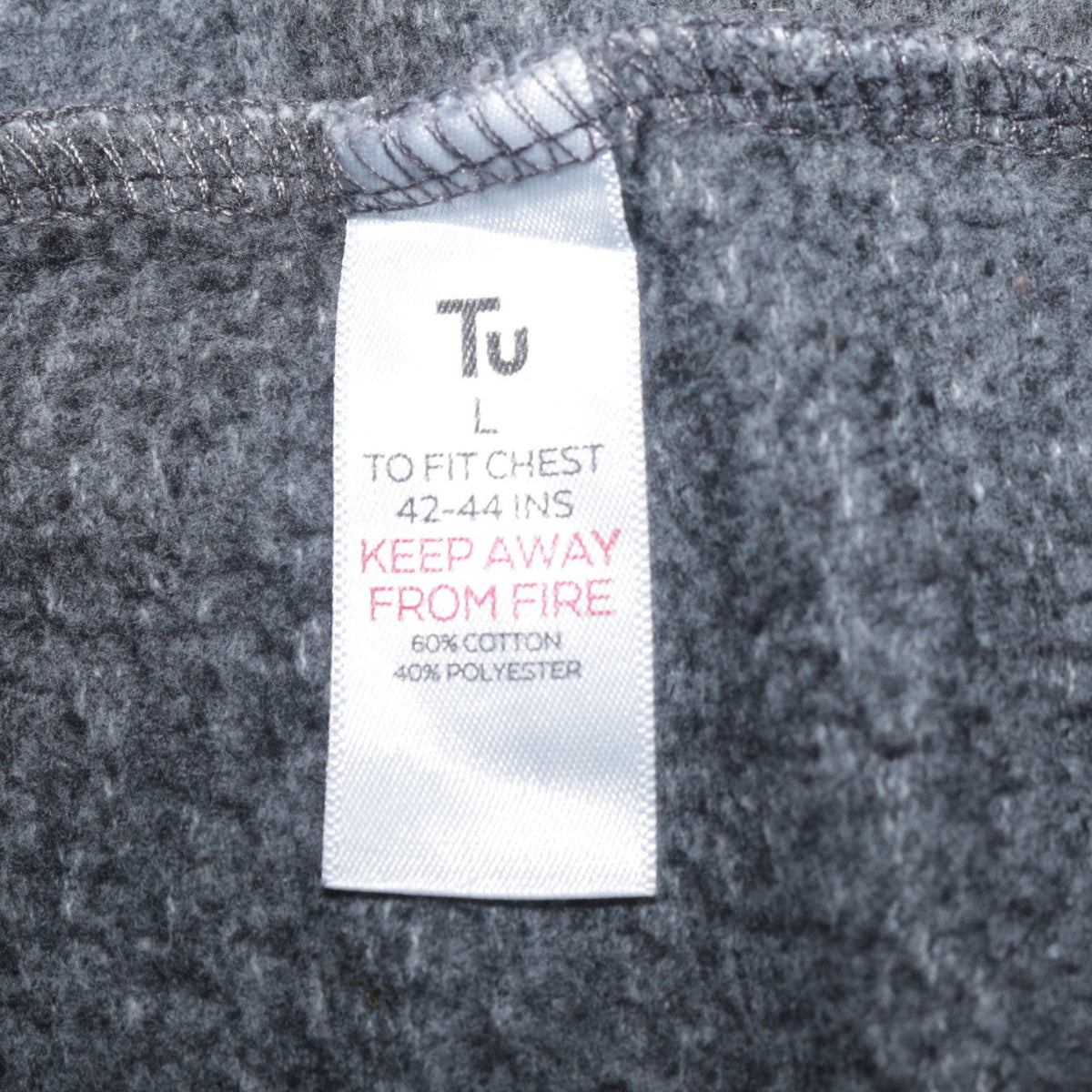 Mens UK Size L Team Apparel Grey Pullover Sweatshirt