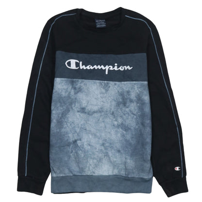 Champion Boys Black Blue Tie Dye Sweatshirt XL 13-14 Years Pullover Crew Neck
