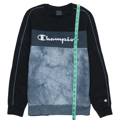 Champion Boys Black Blue Tie Dye Sweatshirt XL 13-14 Years Pullover Crew Neck