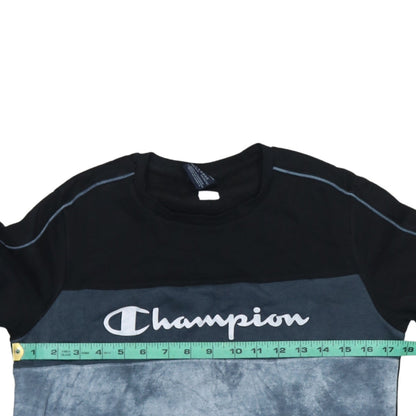 Champion Boys Black Blue Tie Dye Sweatshirt XL 13-14 Years Pullover Crew Neck