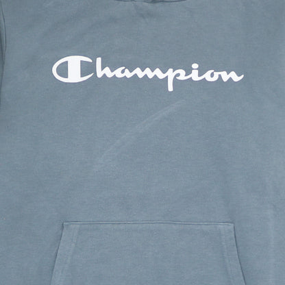 Champion Boys Blue Pullover Hoodie 2XL 15/16 Years Logo Fleece Lined