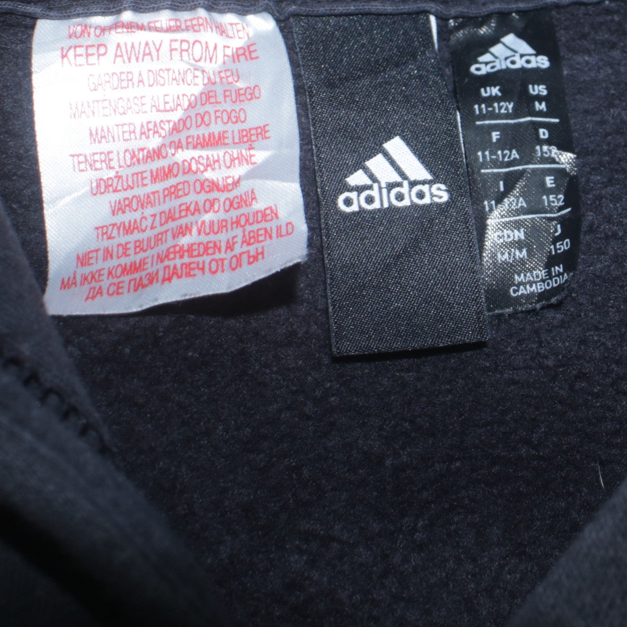 Boys UK Size 11-12 Years adidas Black Pullover Hoodie
