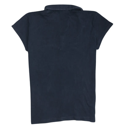 Burberry London Women's Navy Cotton Polo Shirt XL Short Sleeve Classic Style