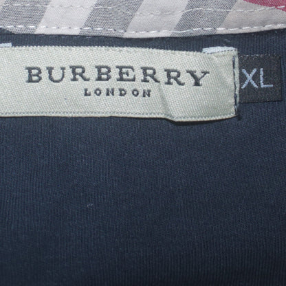 Burberry London Women's Navy Cotton Polo Shirt XL Short Sleeve Classic Style