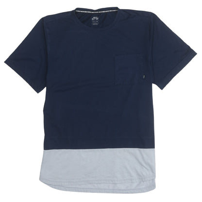 Nike SB Dri-Fit Men's Blue Colourblock Cotton T-Shirt Size L