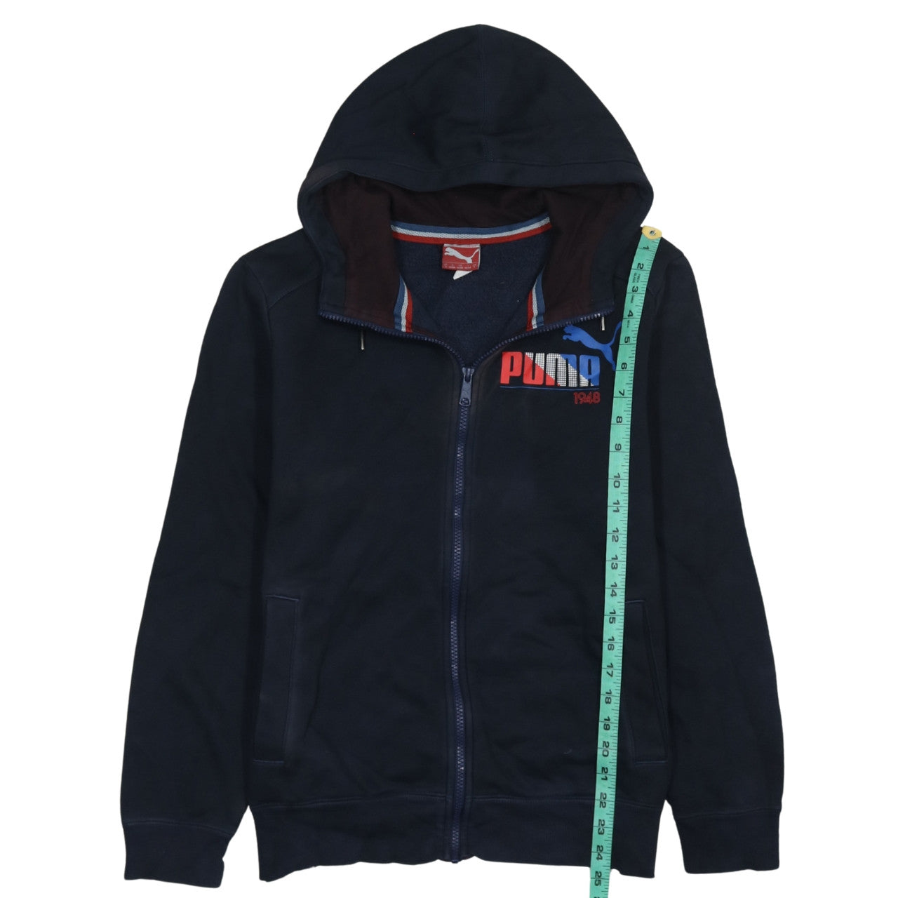 Mens UK Size S PUMA Blue Full Zip Hoodie