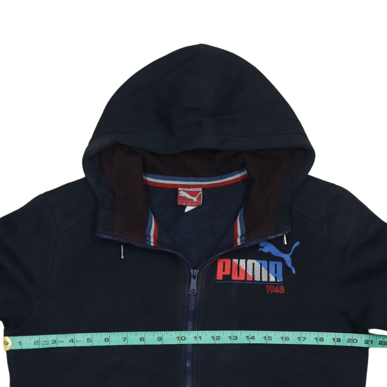 Mens UK Size S PUMA Blue Full Zip Hoodie
