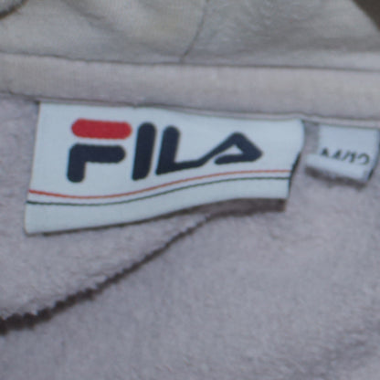 Fila Womens Blue Colourblock Cropped Pullover Hoodie Size M