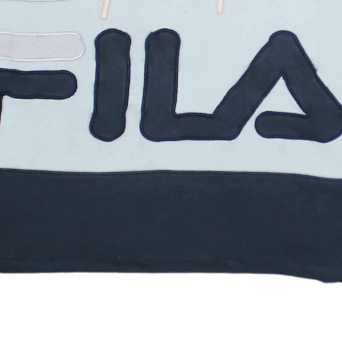 Fila Womens Blue Colourblock Cropped Pullover Hoodie Size M