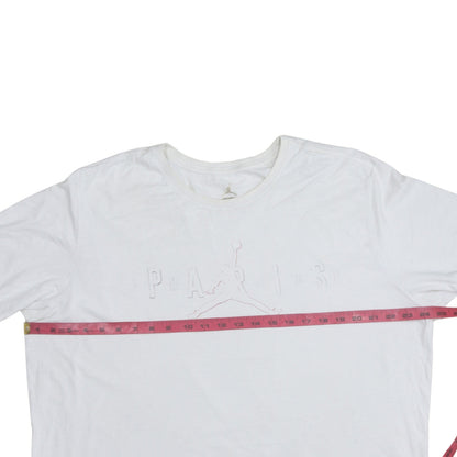 Nike Jordan Paris White XL Men's Short Sleeve Crew Neck Cotton T-Shirt