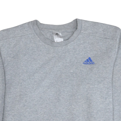 Adidas Men's Grey Logo Crew Neck Pullover Sweatshirt Size L
