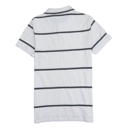 Tommy Hilfiger Men's White Slim Fit Striped Polo Shirt L