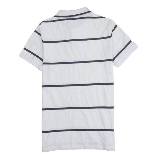 Tommy Hilfiger Men's White Slim Fit Striped Polo Shirt L