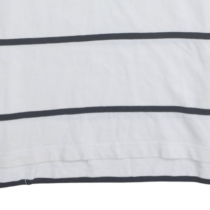 Tommy Hilfiger Men's White Slim Fit Striped Polo Shirt L