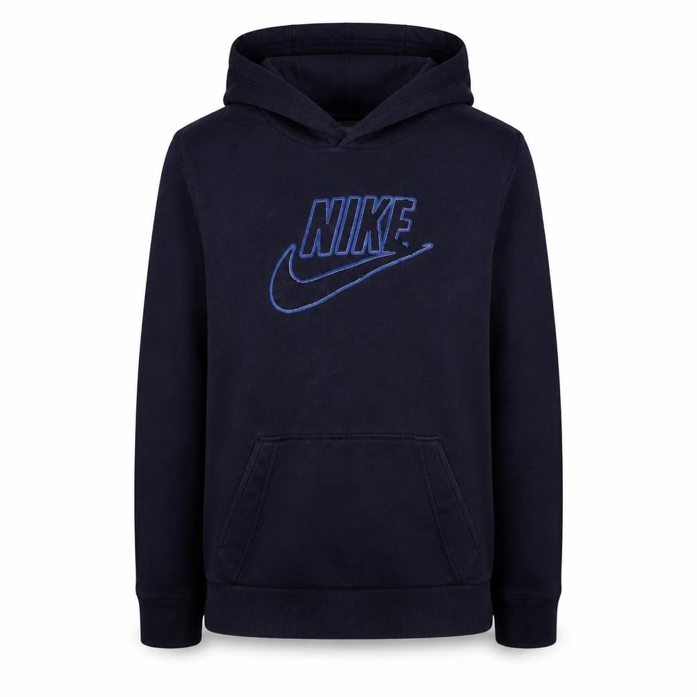 Front view of Nike Teens Navy Pullover Hoodie L (14-16) Cotton Blend Sportswear