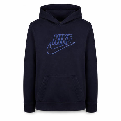 Front view of Nike Teens Navy Pullover Hoodie L (14-16) Cotton Blend Sportswear