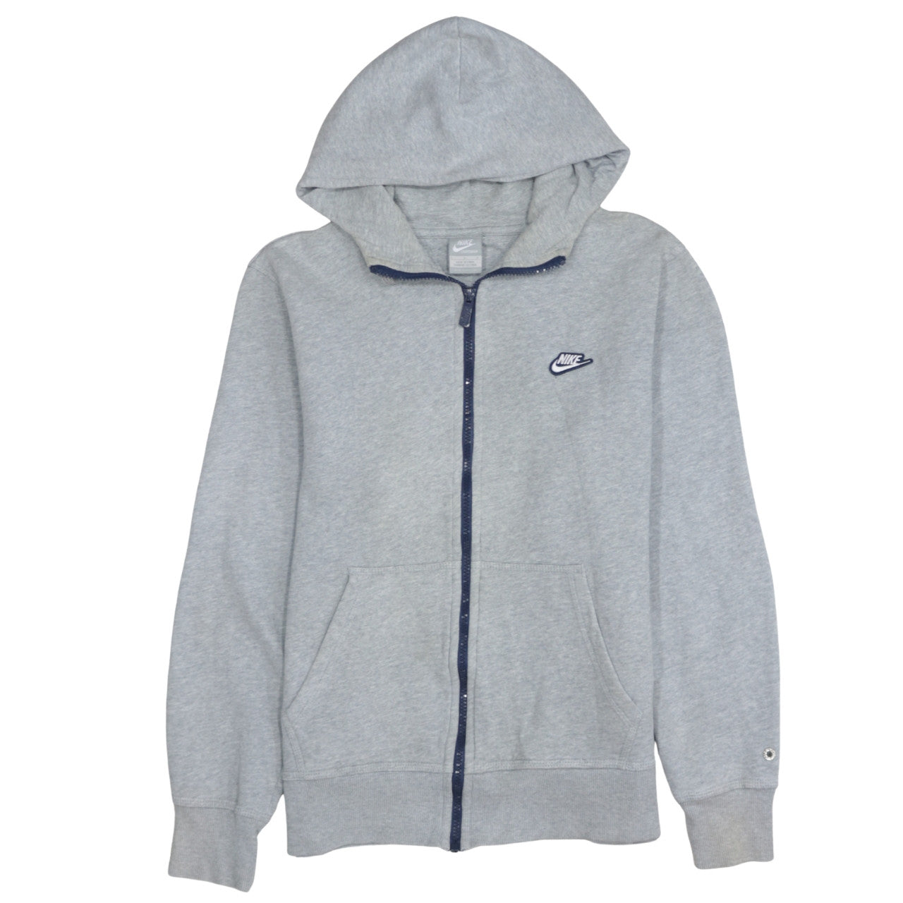 Mens UK Size L Nike Grey Full Zip Hoodie