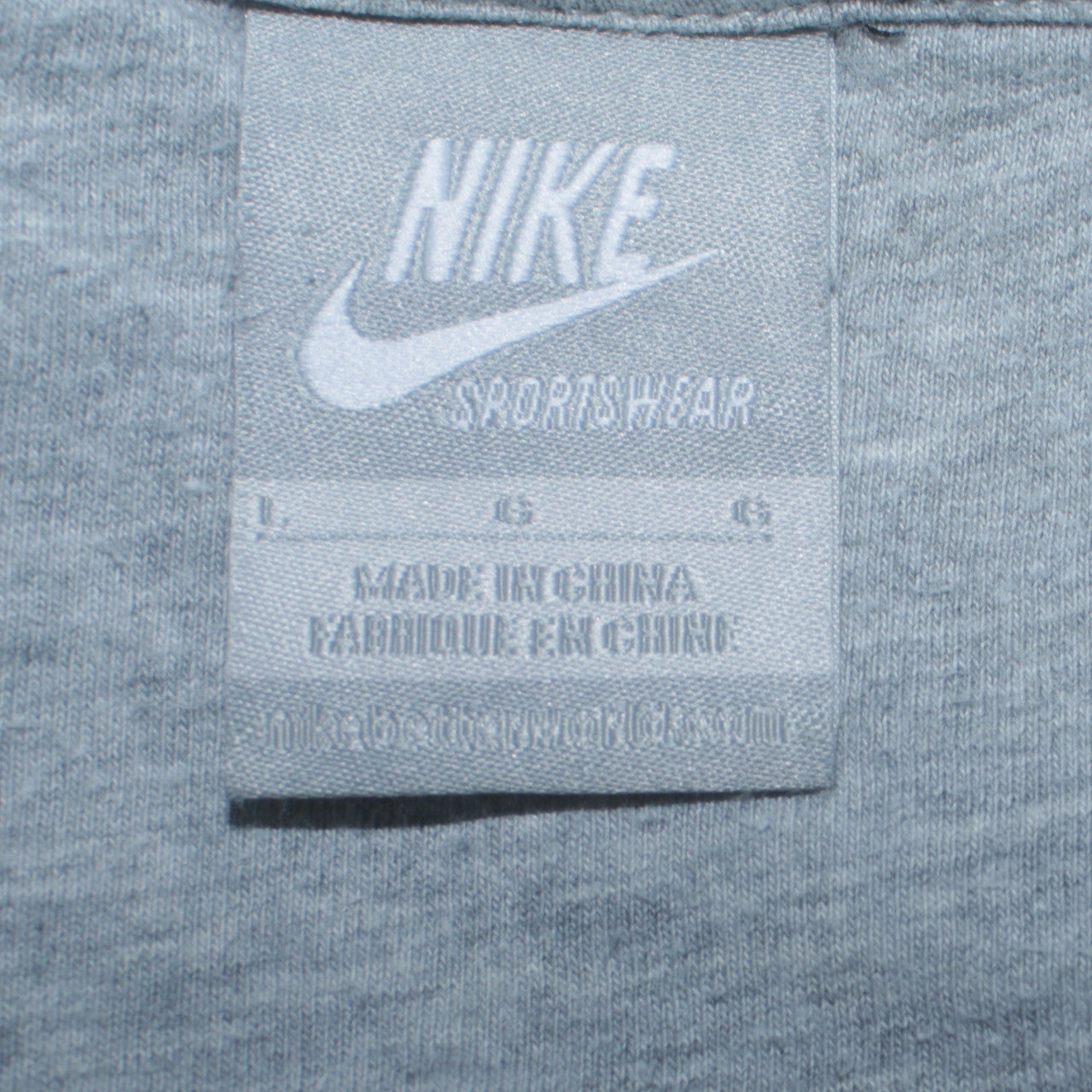 Mens UK Size L Nike Grey Full Zip Hoodie