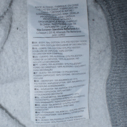 Mens UK Size L Nike Grey Full Zip Hoodie