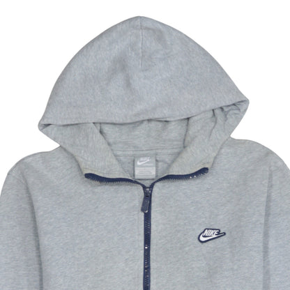 Mens UK Size L Nike Grey Full Zip Hoodie