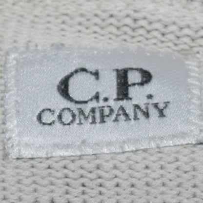 C.P. Company Men's Beige Cotton Henley Jumper Size M Classic Knit