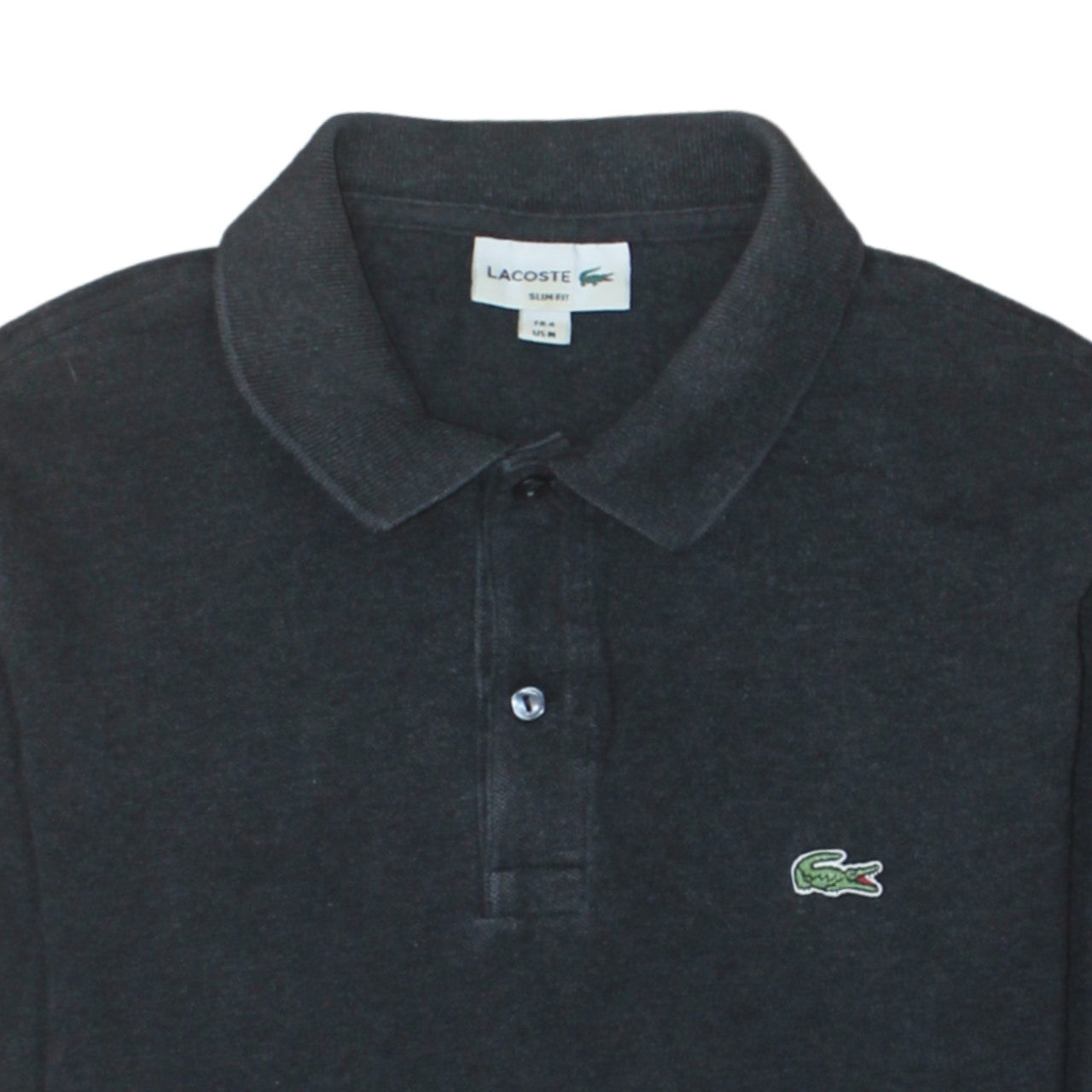 Lacoste Men's Black Slim Fit Long Sleeve Cotton Polo Shirt M