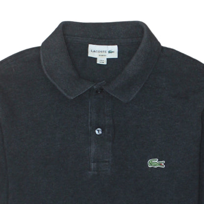 Lacoste Men's Black Slim Fit Long Sleeve Cotton Polo Shirt M