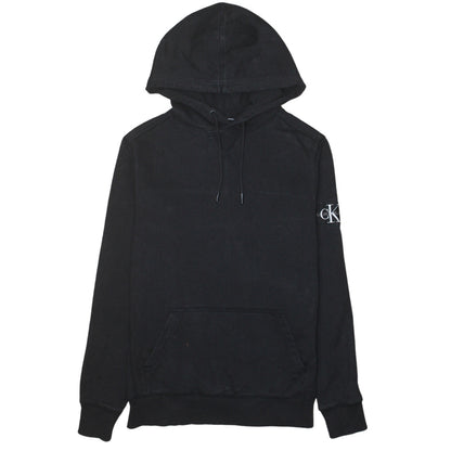 Calvin Klein Jeans Men's Black Pullover Hoodie Size M Logo Cotton