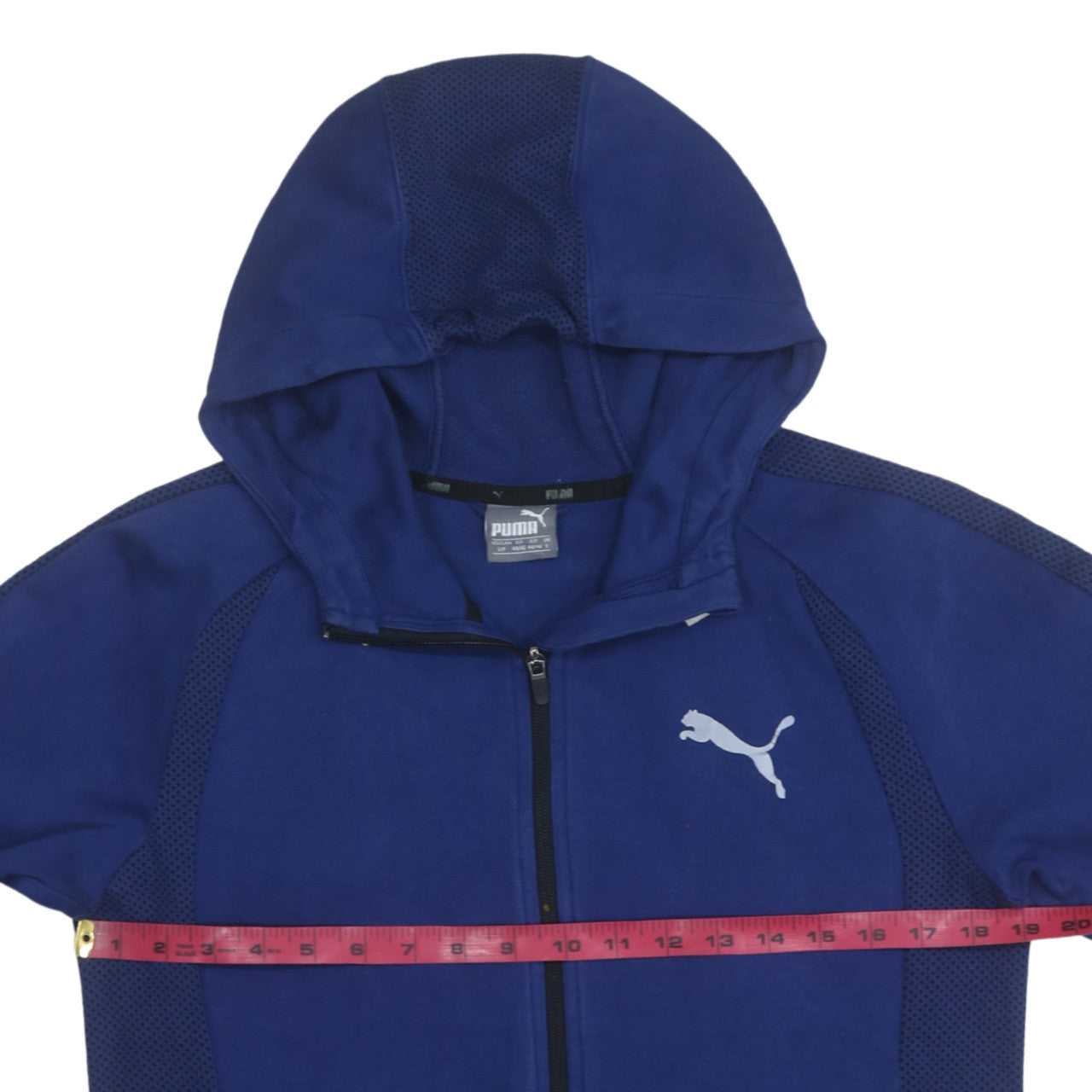 Mens UK Size S PUMA Blue Full Zip Hoodie