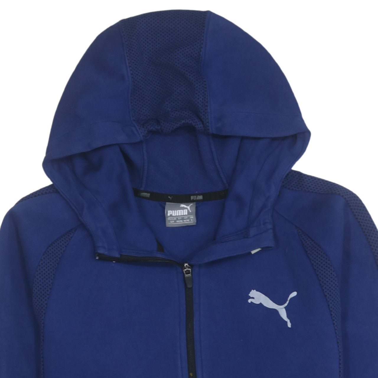 Mens UK Size S PUMA Blue Full Zip Hoodie