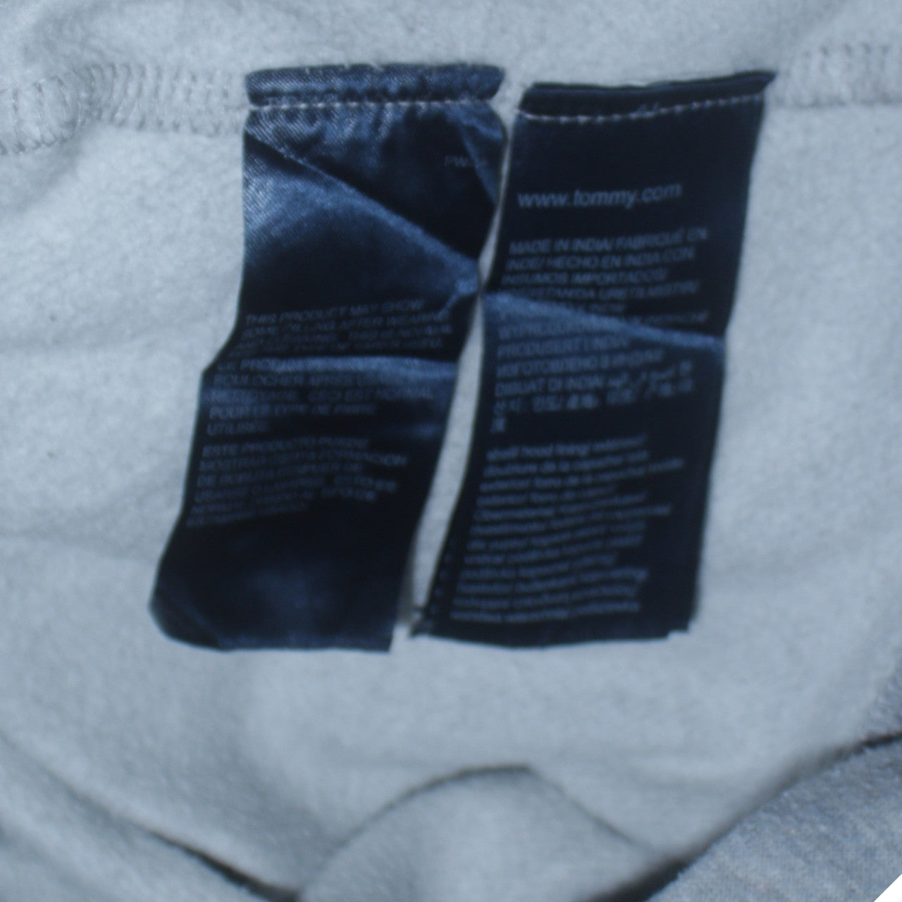 Tommy Jeans Men Grey Pullover Hoodie L Classic Logo Cotton Blend
