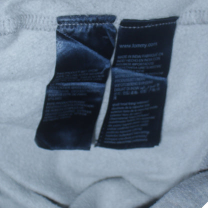 Tommy Jeans Men Grey Pullover Hoodie L Classic Logo Cotton Blend
