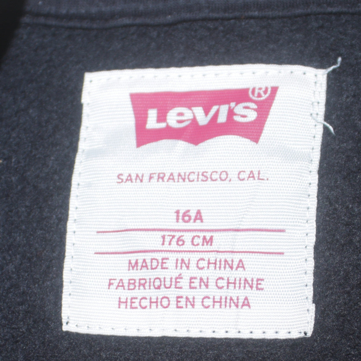 Boys UK Size 16 Years Levi's Black Pullover Sweatshirt