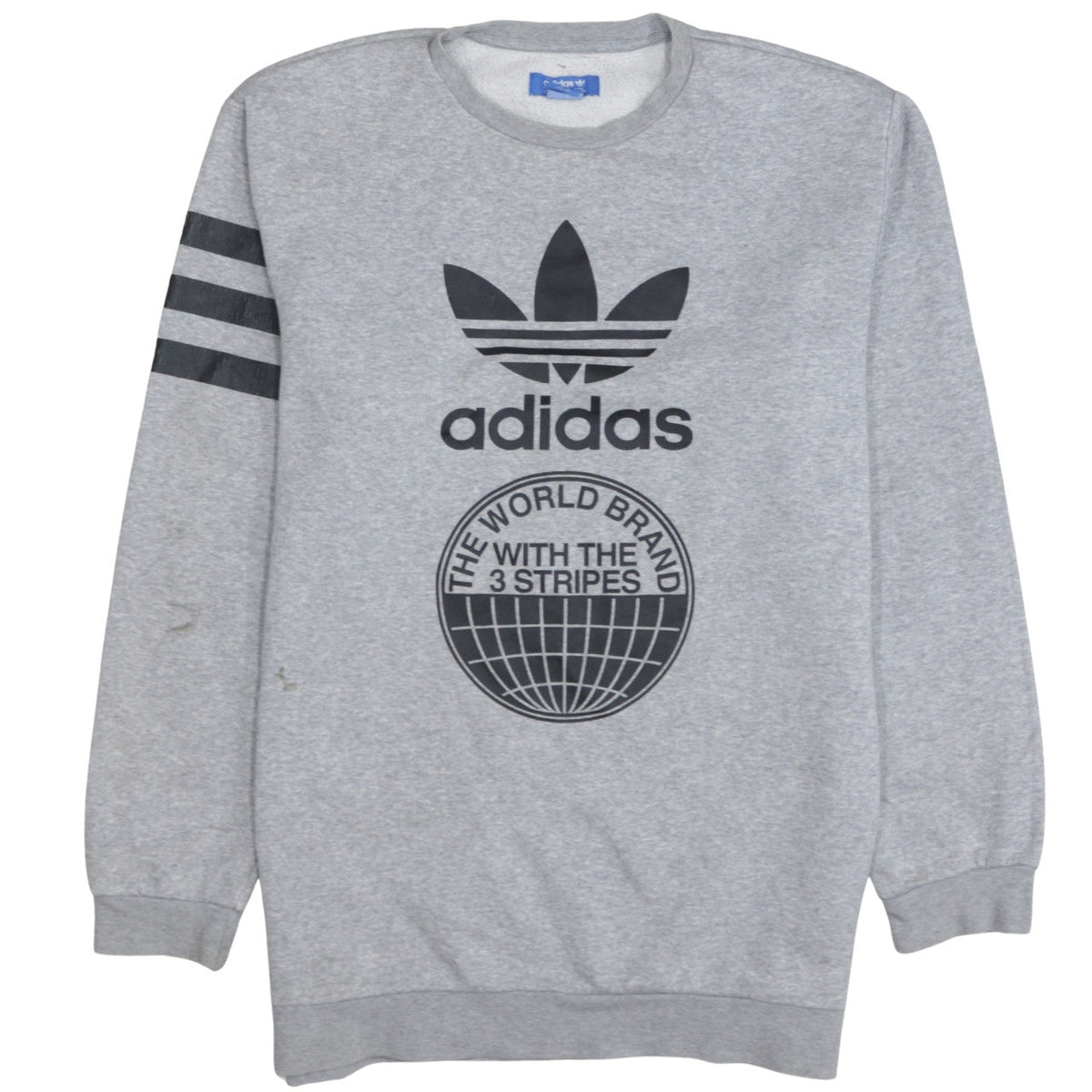adidas Men's Grey Graphic Logo Pullover Sweatshirt M