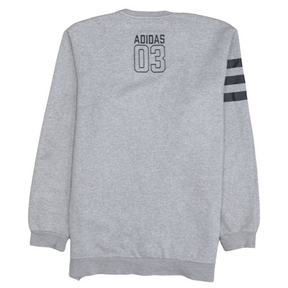 adidas Men's Grey Graphic Logo Pullover Sweatshirt M