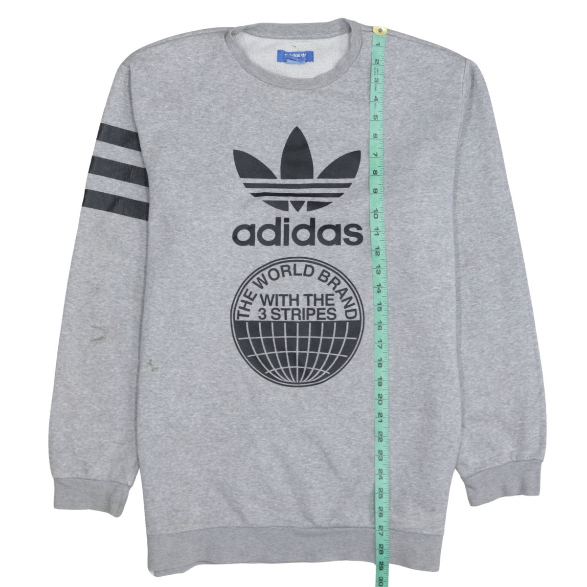 adidas Men's Grey Graphic Logo Pullover Sweatshirt M
