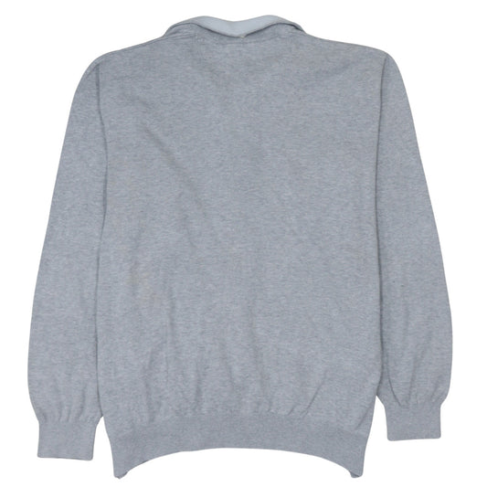 Lacoste Men's Grey Full Zip Cotton Jumper 3XL High Neck