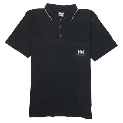 Helly Hansen Men's Black Cotton Polo Shirt L Short Sleeve
