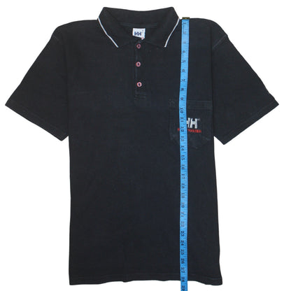 Helly Hansen Men's Black Cotton Polo Shirt L Short Sleeve