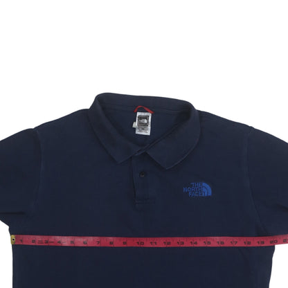 The North Face Men's Blue Cotton Short Sleeve Polo Shirt M