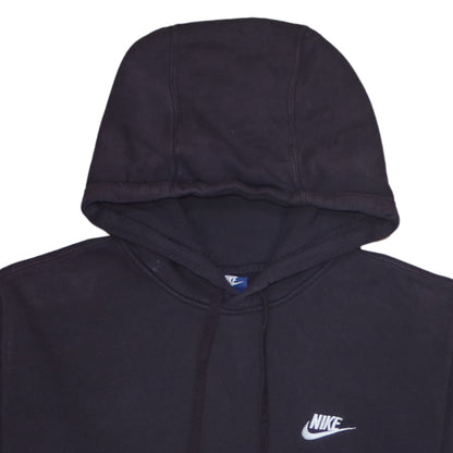 Nike Women Black Pullover Hoodie Large Embroidered Logo Casual