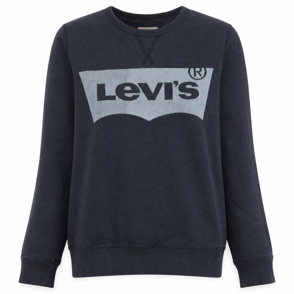 Levi's Women's Black Logo Crew Neck Pullover Sweatshirt Size 14