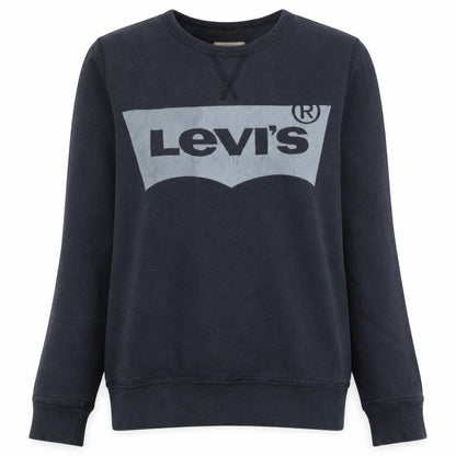 Levi's Women's Black Logo Crew Neck Pullover Sweatshirt Size 14