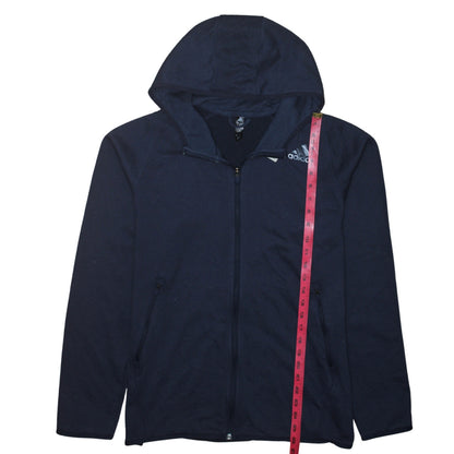 adidas Men's Blue Full Zip Hoodie Size L Sports Fleece Jacket