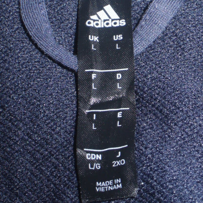 adidas Men's Blue Full Zip Hoodie Size L Sports Fleece Jacket