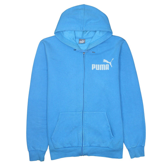 Mens UK Size L PUMA Blue Full Zip Hoodie